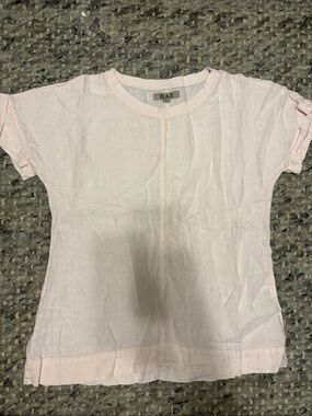 Flax Light Pink Short Sleeve Linen Tee
